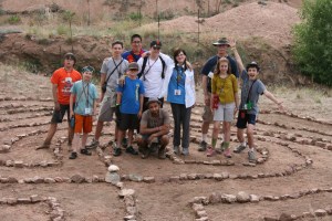 In a workshop with Yunasa Fellow Dan Tichenor, campers built sculptures using natural elements they found around camp. They also created a labyrinth for campers to walk through meditatively.
